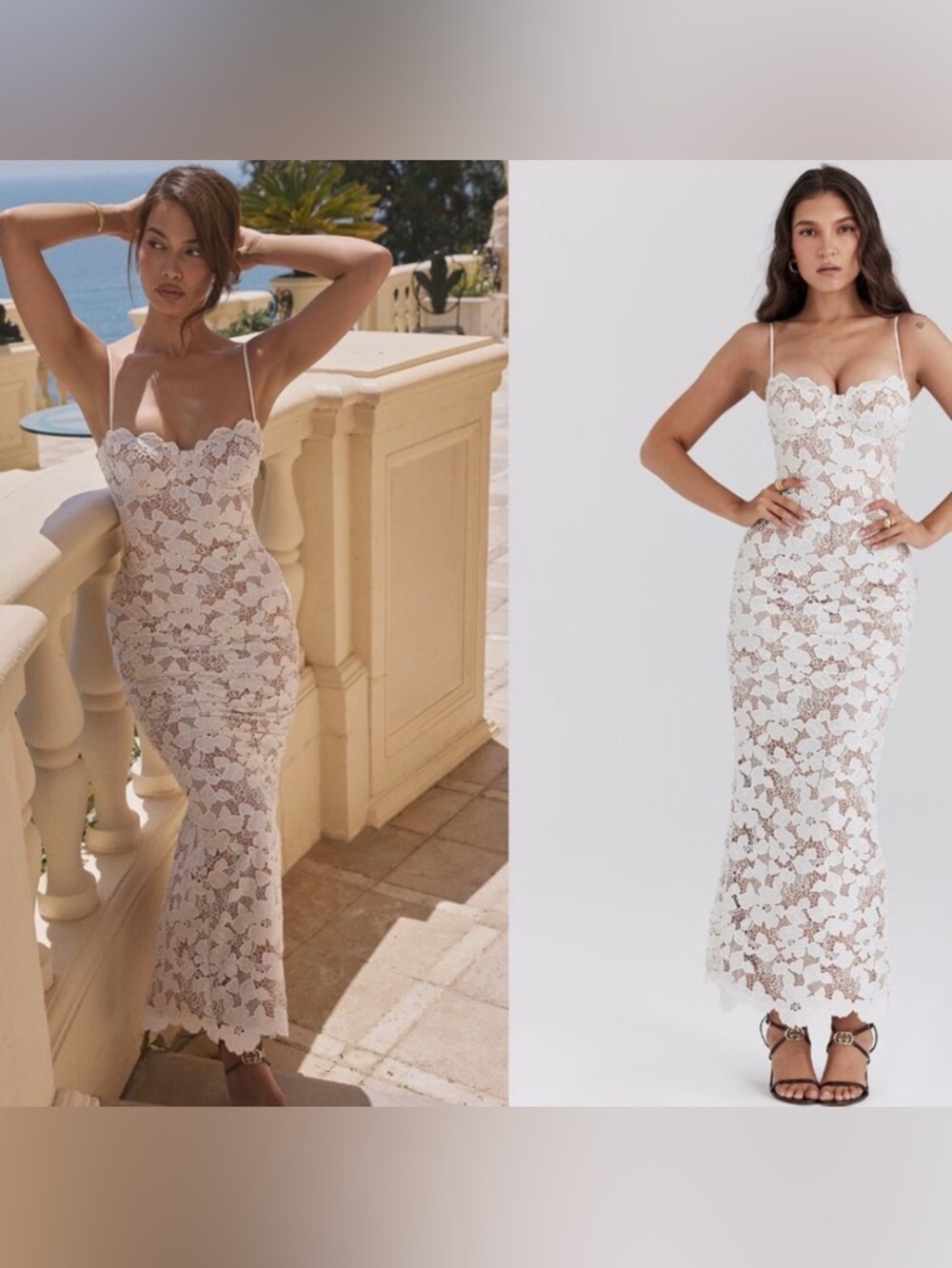 House of CB Pearl - White floral embroidered maxi dress